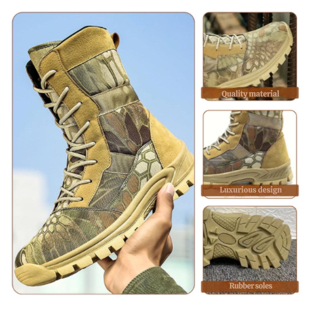 Hugh | Men's Military Tactical Boots with High Camo