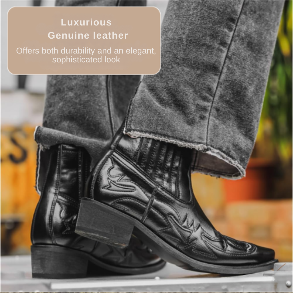 Brian | Classic Low Heel Cowboy Boots