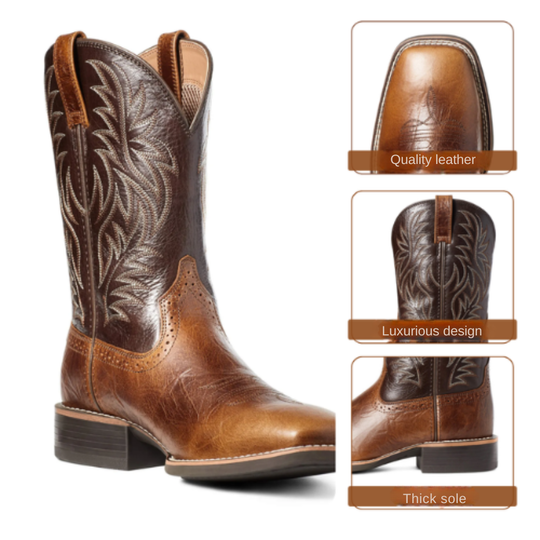 Henning Mid-Calf Embroidered Cowboy Boots