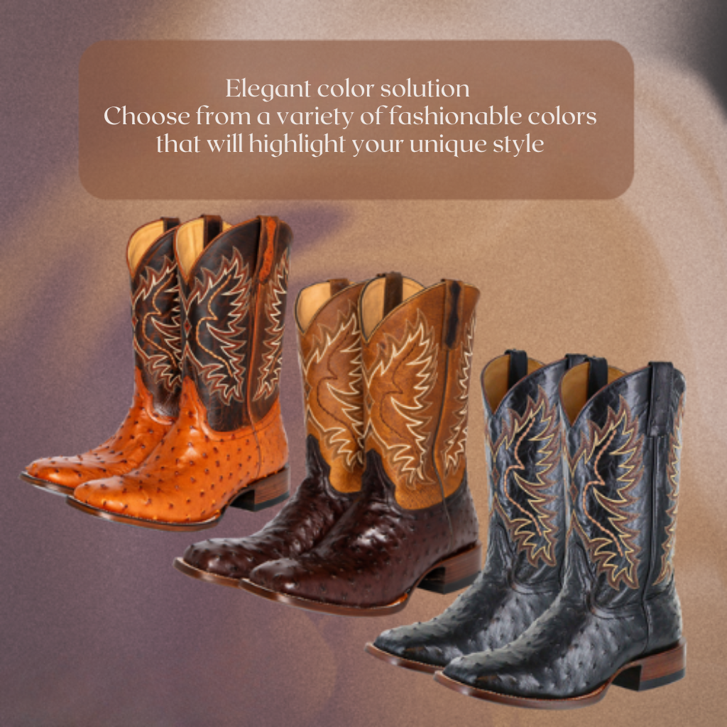 Gustav Embroidered Leather Mid-Calf Boots