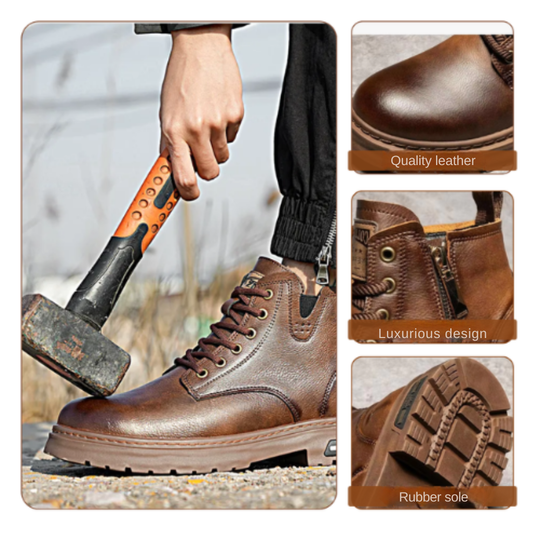 Walter | Fashionable lace-up boots with side zipper for men