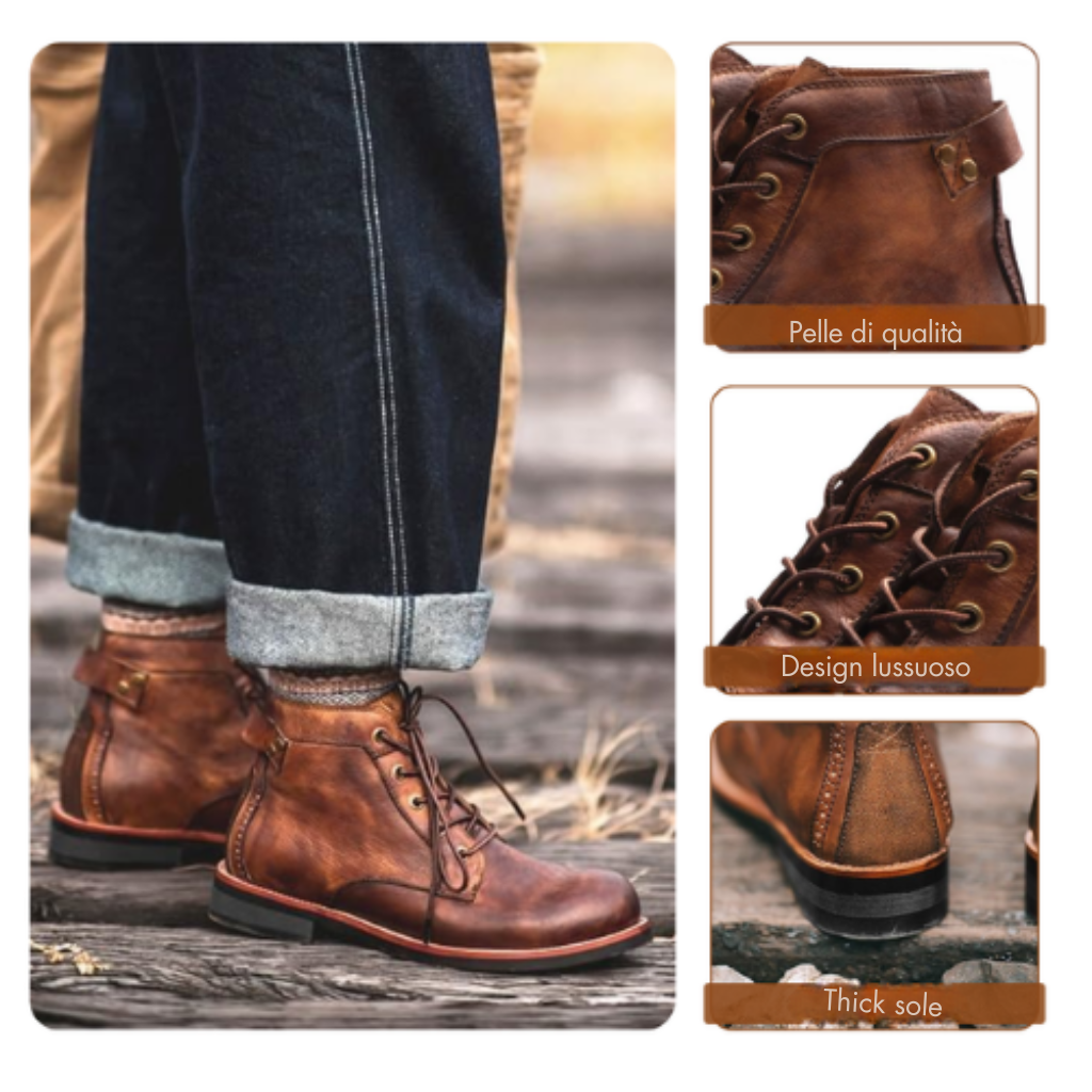 Mark | Classic Retro Leather Boots for Men