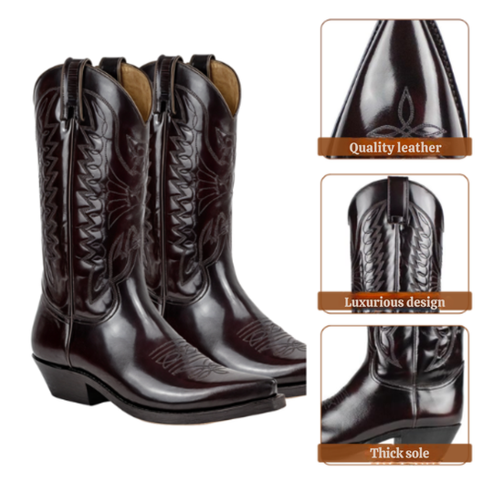 Aurora | Leather High Heel Ankle Boots with Pointed Toe for Women