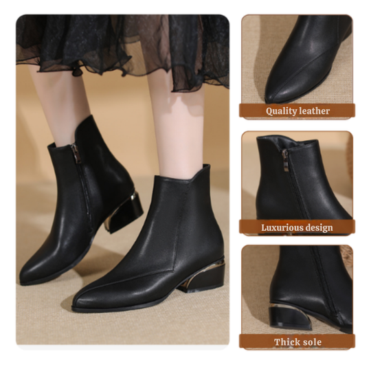 Elena | Casual Ankle Boots with Side Zipper