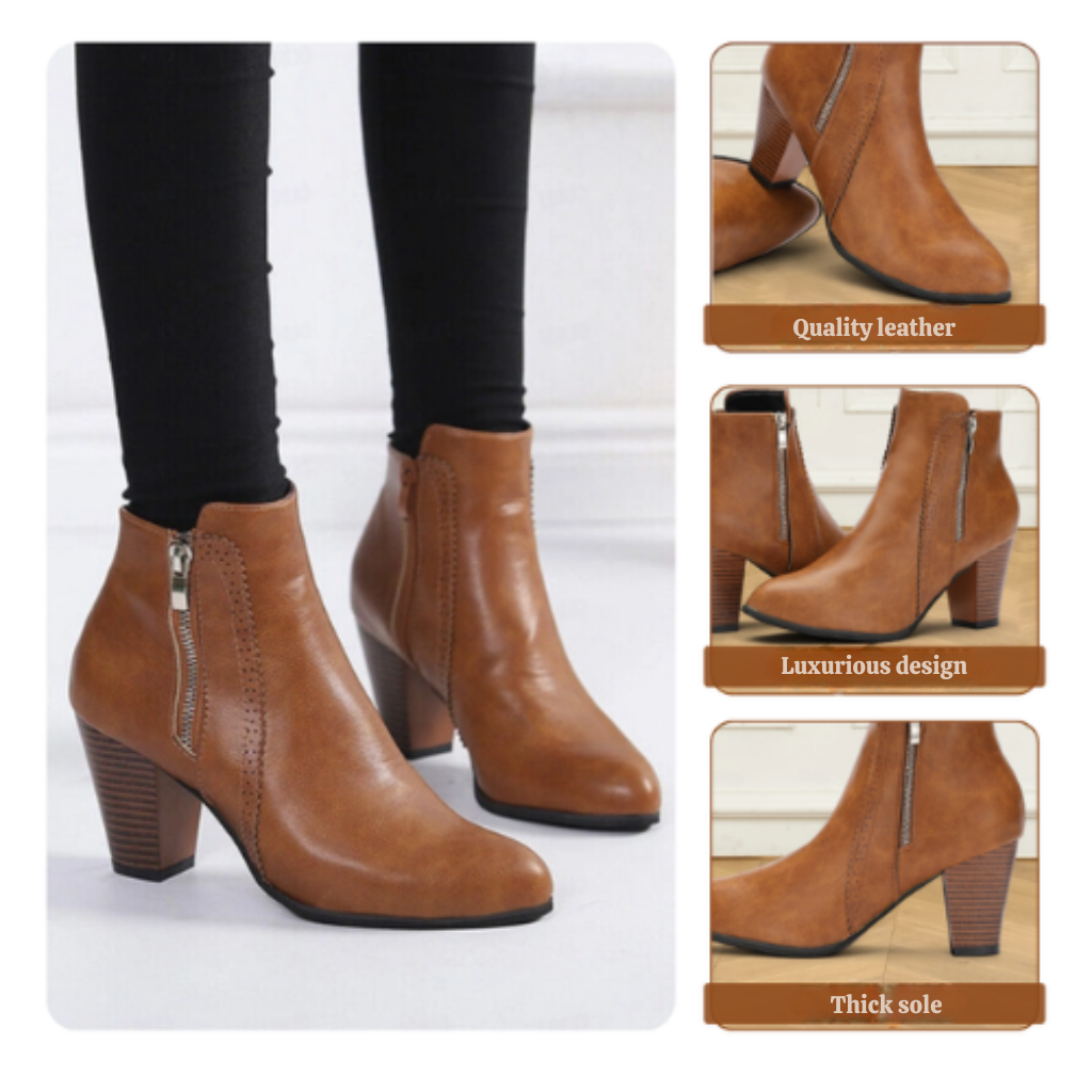 Amelia | Breathable Faux Leather Ankle Boots