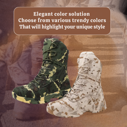 Zack | Men's Durable Military-Style Boots with High Top and Camouflage Pattern