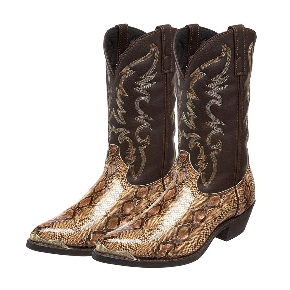 Frank | Western Boots in Snakeskin Style with Embroidery