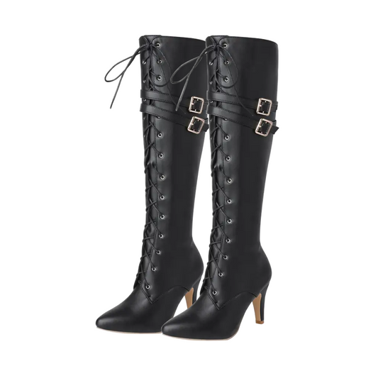Sophia | Knee-high lace-up boots
